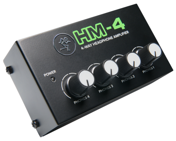 MACKIE HM-4 4-CHANNEL HEADPHONE AMPLIFIER When you need more monitoring capacity, the Mackie HM-4 four-channel headphone amplifier has you covered. Perfect for studios, practice spaces, quiet stages and more, HM-4 can simply and effectively split a single audio signal to your entire band while maintaining full signal integrity. EASY HEADPHONE SPLITTING Whether you need to increase your home studio headphone monitoring capability or add robust cue mix distribution, the affordable HM-4 four-channel headphone amplifier offers the sound quality, reliability and flexibility you need to expand your setup. It’s also simple to use and wildly versatile. Use it to do everything from quickly demoing a mix in the studio to recording and monitoring a round-table podcast.